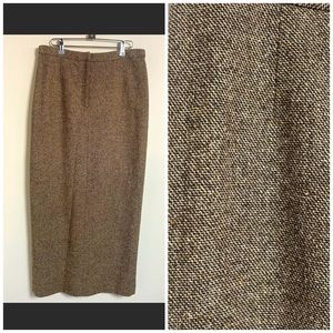 Nordstrom Brown/Tan Tweed Maxi Skirt